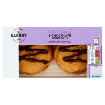 2 Chocolate Choux Buns