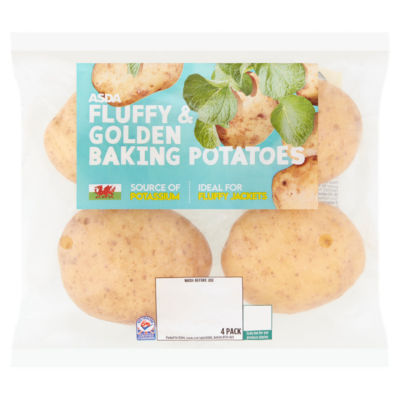 ASDA 4 Fluffy & Golden Baking Potatoes