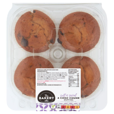 The BAKERY at ASDA 4 Choc Chunk Muffins