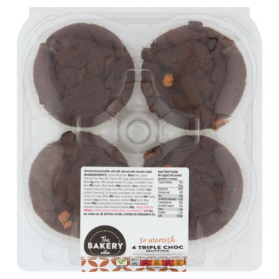 The BAKERY at ASDA The Bakery 4 Triple Choc Muffins