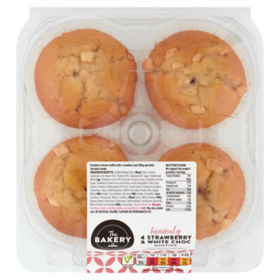 The BAKERY at ASDA The Bakery 4 Strawberry & White Choc Muffins