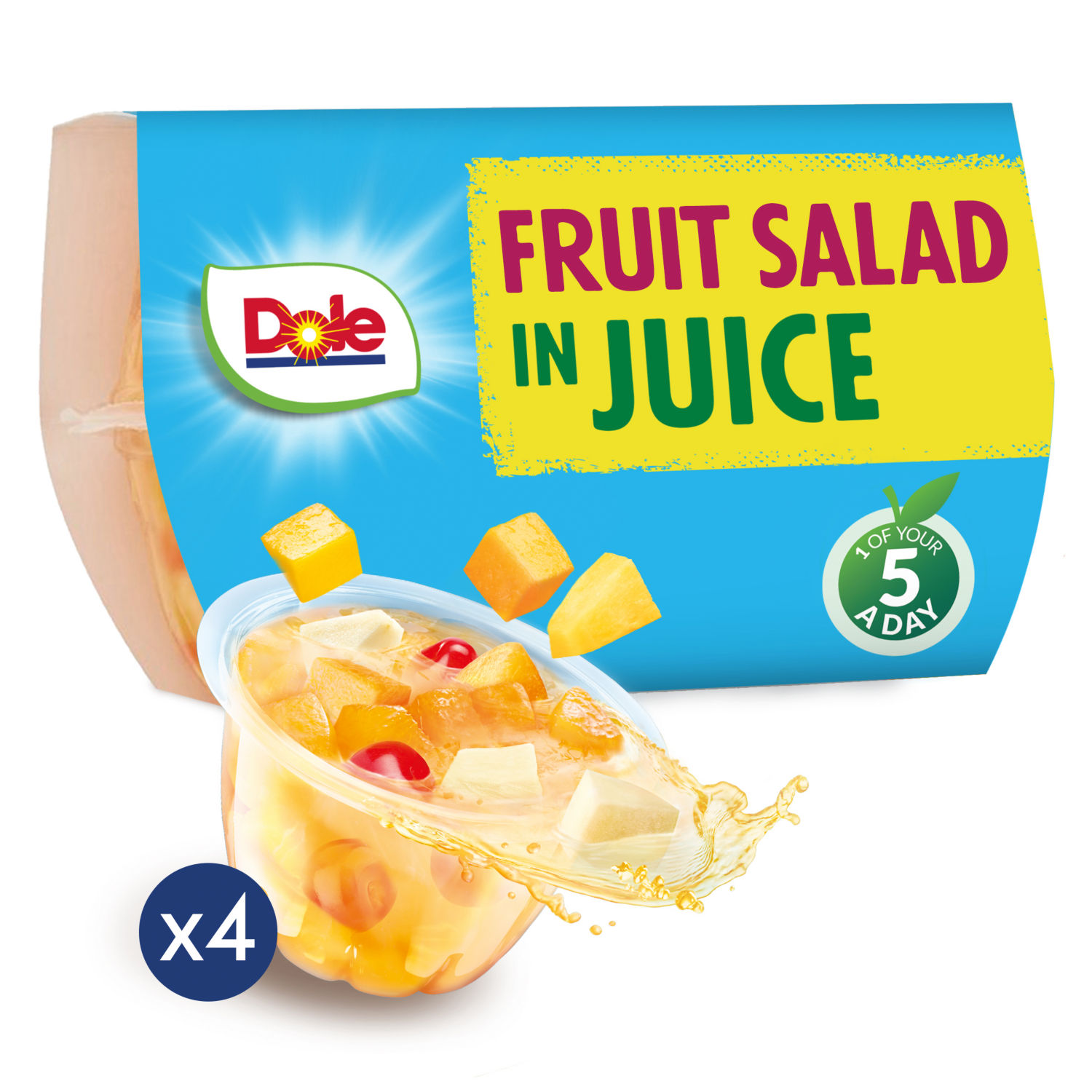 Dole Fruit Salad in Juice Fruit Pots 4 x 113g (452g)