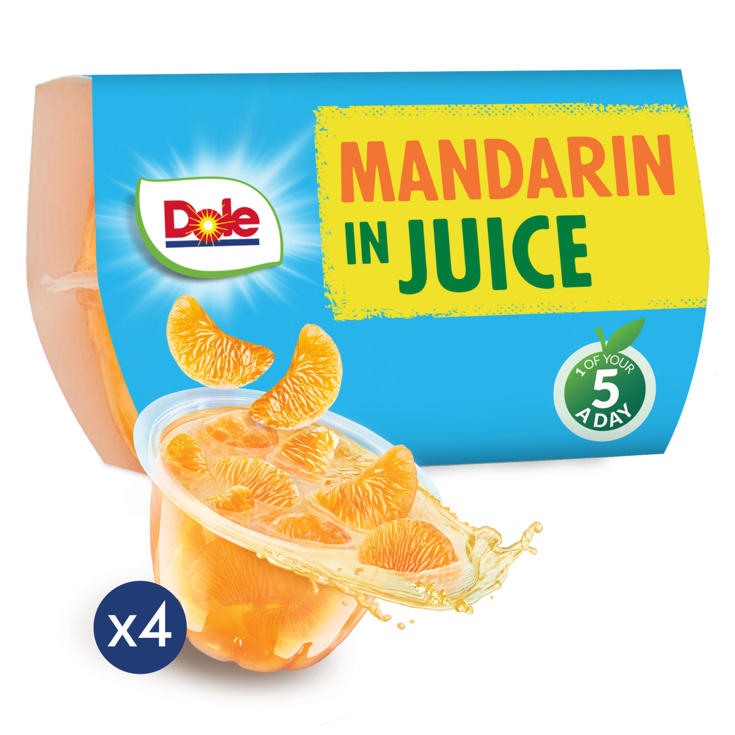 Dole Mandarin in Juice Fruit Cups 4 x 113g (452g)