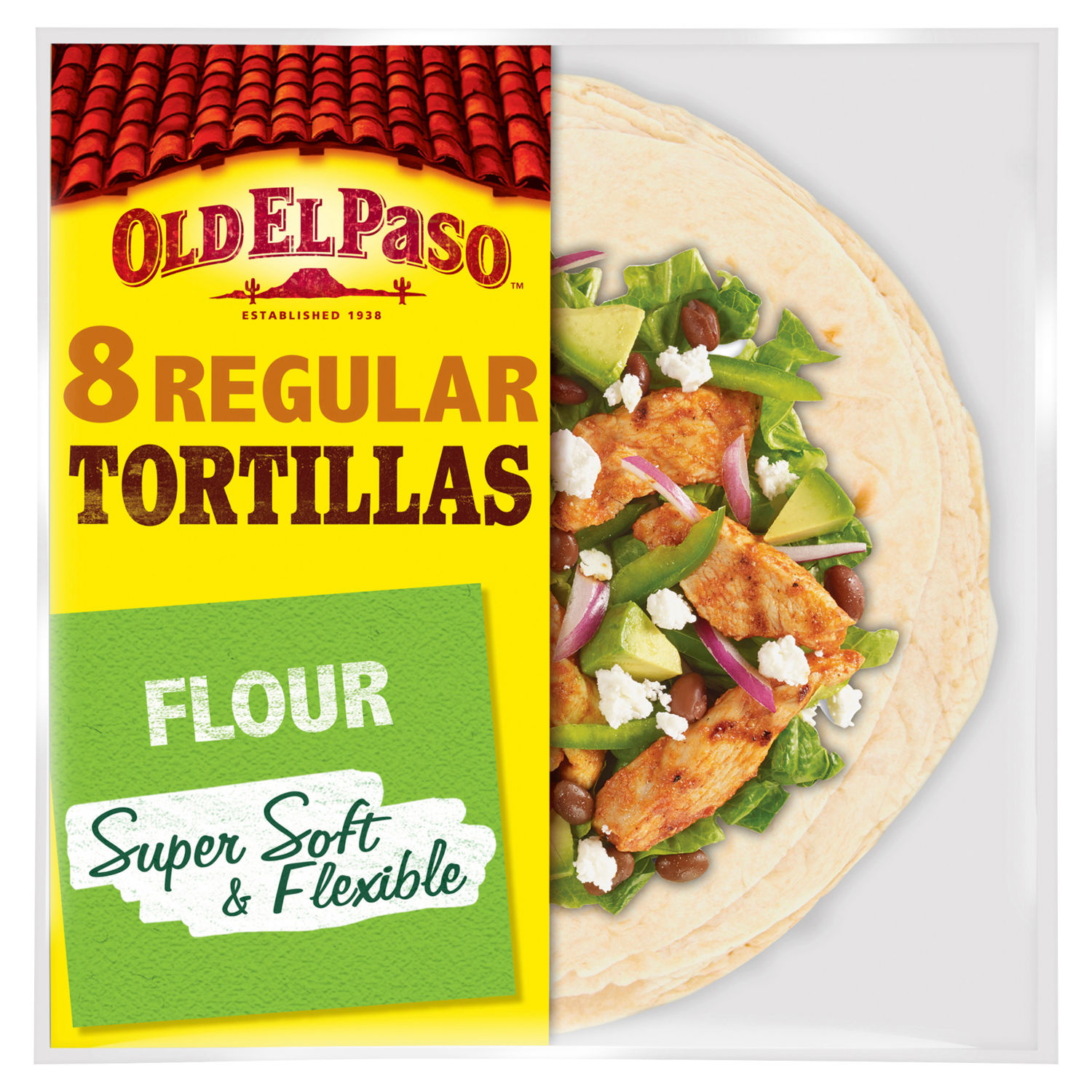 Old El Paso Regular Super Soft Flour Tortillas Wraps 8 Pack