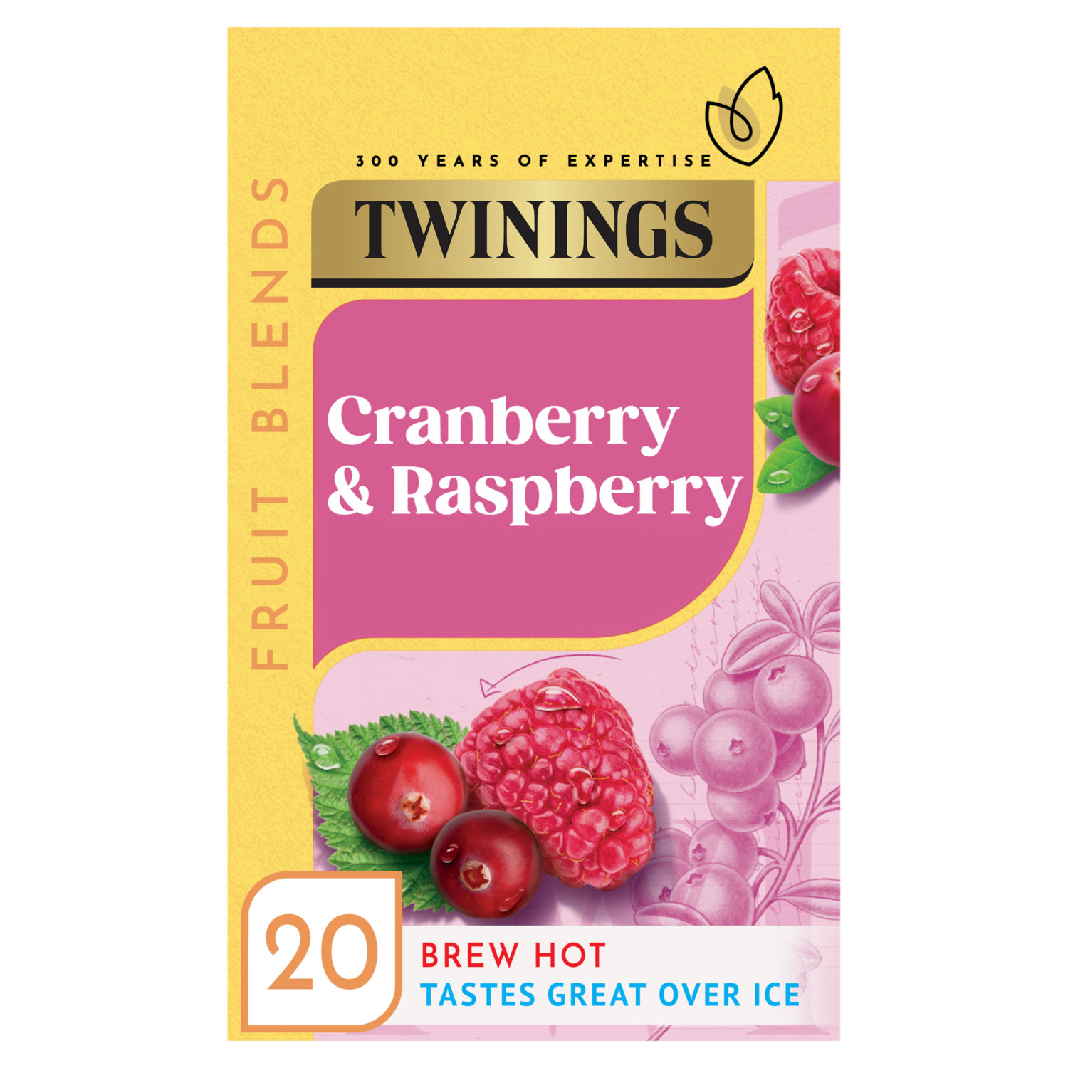 Twinings Cranberry & Raspberry Fruit Herbal Tea Bags 20 Tea Bags 40g