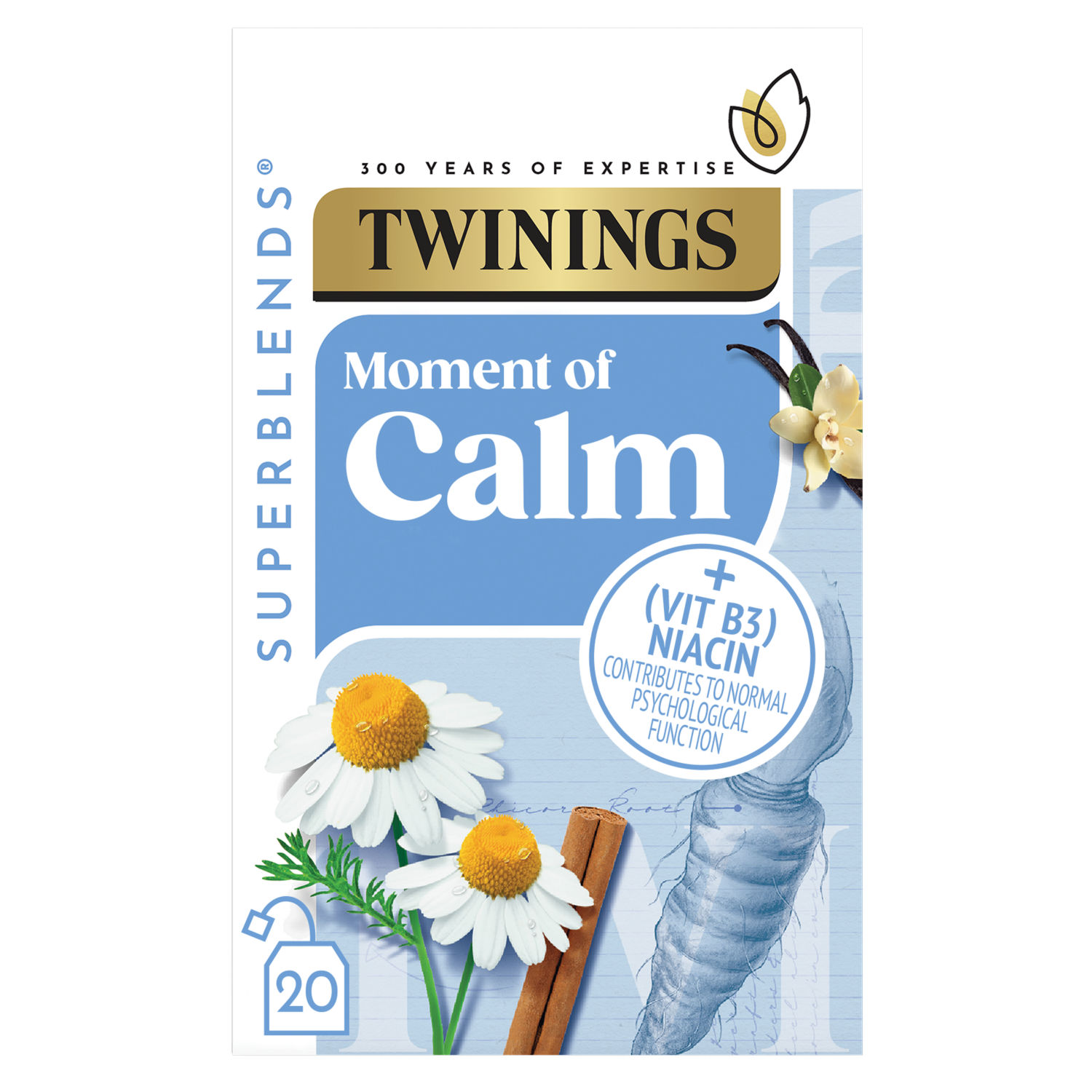Twinings Superblends Moment of Calm Spiced Camomile & Vanilla Herbal Tea Bags 20 Bags 30g