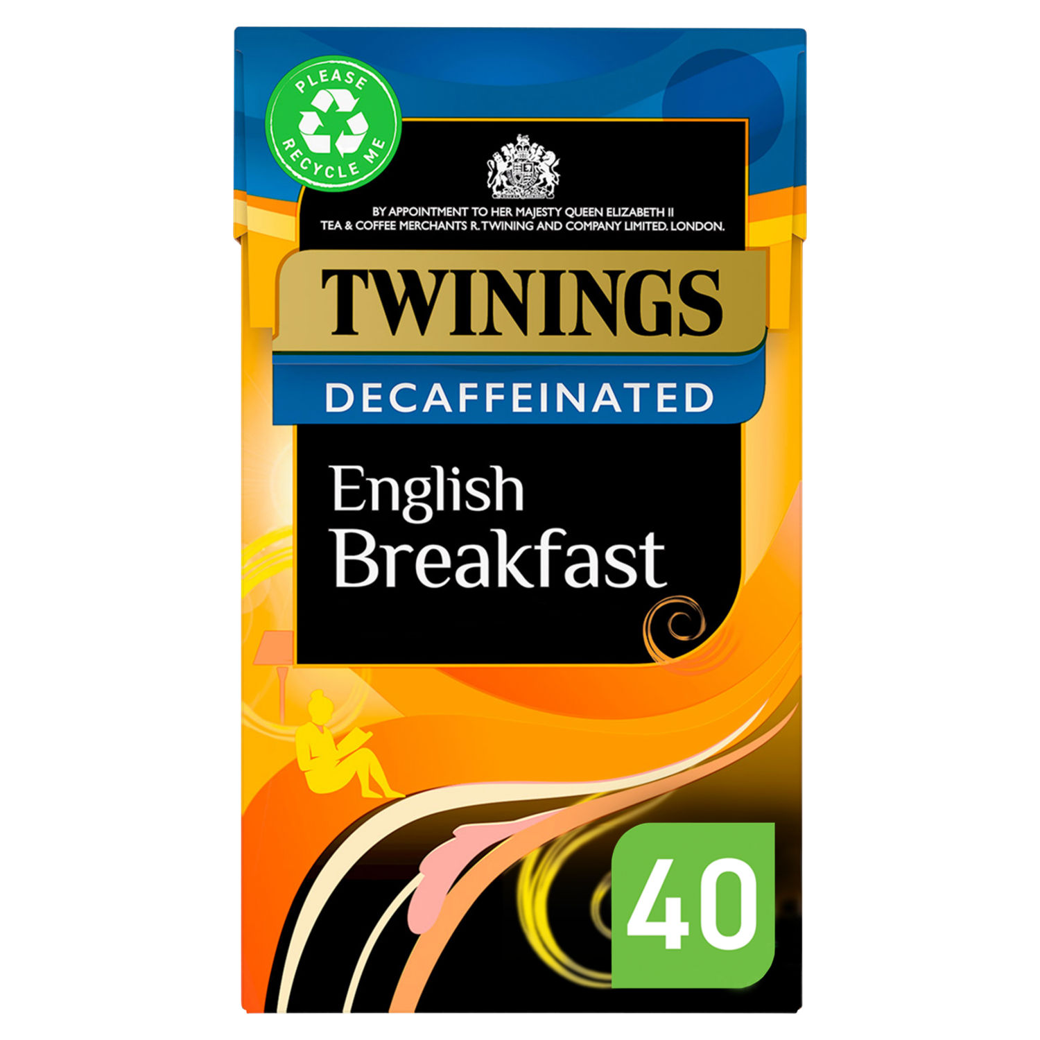 Twinings English Breakfast Decaffeinated 40 Black Tea Bags 109g