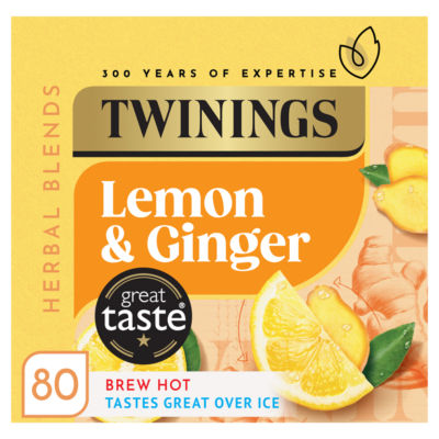 Twinings Lemon & Ginger Tea Bags 80 Pack 120g