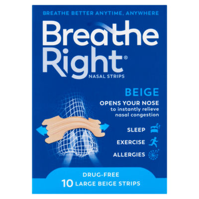 Breathe Right 10 Large Beige Strips Nasal Strips