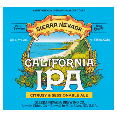 Sierra Nevada California IPA Citrusy & Sessionable Ale 4 x 355ml