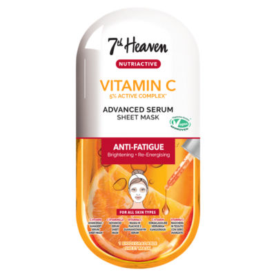 7th Heaven Nutriactive Vitamin C 5% Active Complex* Advanced Serum Anti-Fatigue Sheet Mask
