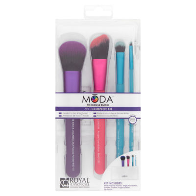 MODA Pro Makeup Brushes 5 Piece Complete Kit