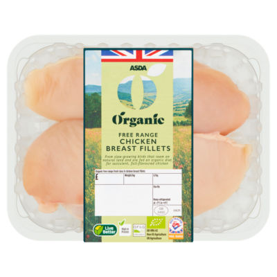 ASDA Organic Free Range Chicken Breast Fillets (typically 0.4KG)