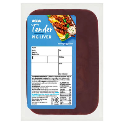 ASDA Tender Pig Liver (Typically 0.4kg)