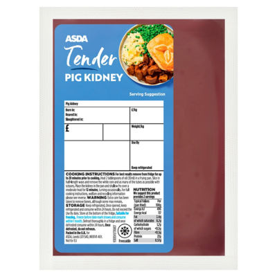 ASDA Tender Pig Kidney (Typically 0.4kg)