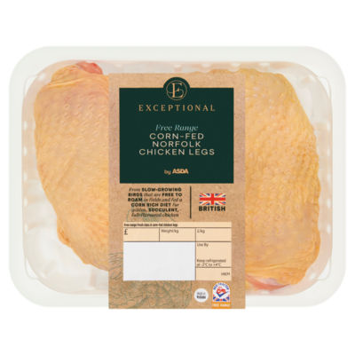 Exceptional by ASDA Exceptional by  Free Range Corn-Fed Norfolk Chicken Legs