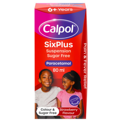 Calpol Six Plus Sugar Free Strawberry Flavour Suspension 80ml - Image 4