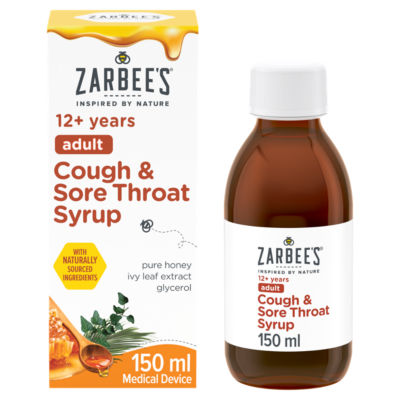 Zarbees 12+ Years Adult Cough & Sore Throat Syrup 150ml