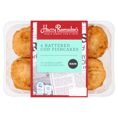 Harry Ramsdens 4 Battered Cod Fish Cakes 600g