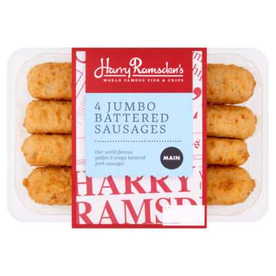 Harry Ramsdens 4 Jumbo Battered Sausages 528g