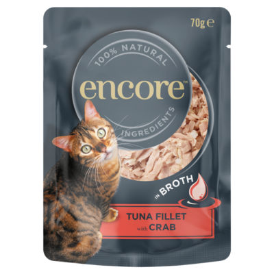 Encore Tuna Fillet with Crab in Broth Cat Food 70g