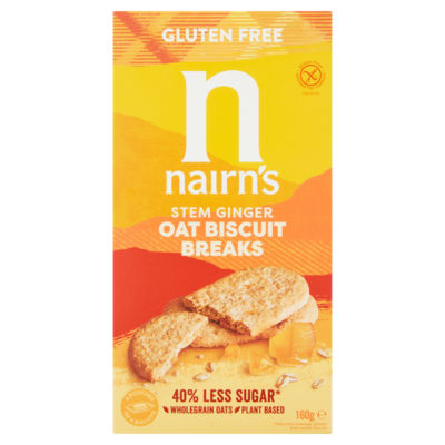 Nairn's Delightfully Intense Stem Ginger Oat Biscuit Breaks 160G