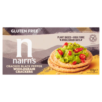 Nairn's Black Gluten Free Cracked Pepper Wholegrain Crackers