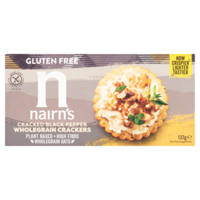 Nairns Gluten Free Cracked Black Pepper Wholegrain Crackers 137g