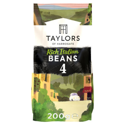 TESCO Taylors of Harrogate Rich Italian Beans Roast Coffee 200g