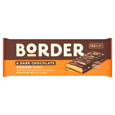 Border Dark Chocolate Orange Biscuit Bars Multipack, 6x24g