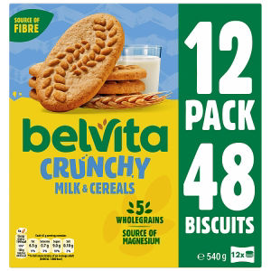 Belvita Milk & Cereals Biscuits Snack Bars Multipack 540g (12 x 45g)