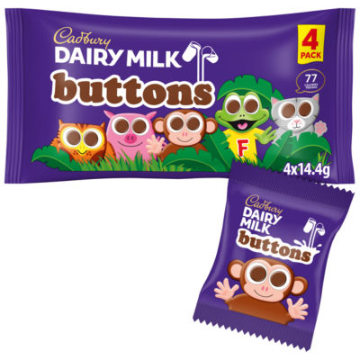Cadbury Dairy Milk Buttons 4 Pack Multipack 57.6g