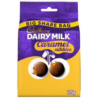 Cadbury Dairy Milk Chocolate Caramel Nibbles Large Sharing Bag 175g