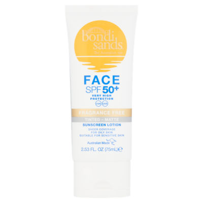 Bondi Sands Face SPF 50+ Fragrance Free Tinted - Matte Sunscreen Lotion 75ml