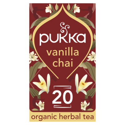 Pukka Organic Vanilla Chai Tea 20 Home Compostable Herbal Tea Bags 40g