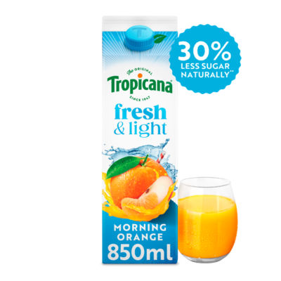 Tropicana Fresh & Light Morning Orange Juice Blend Drink 850Ml