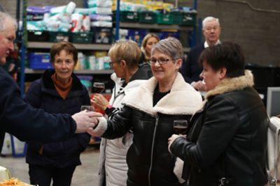 Ami Craig from Asda Bangor spreading Christmas cheer with Bangor Foodbank and Community Support