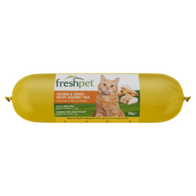 Freshpet Chicken & Turkey Gourmet Pate Fresh Cat Food Roll 350g