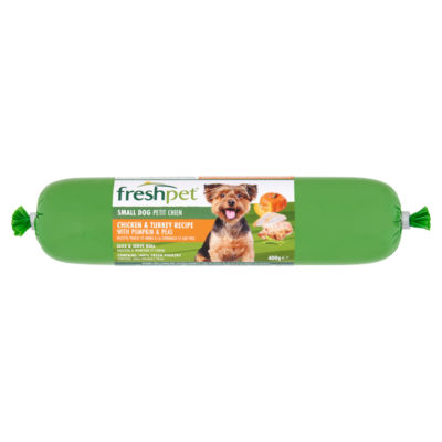 Freshpet Small Dog Chicken & Turkey with Pumpkin & Peas Fresh Dog Food Roll 400g
