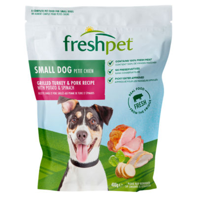 Freshpet Small Dog Grilled Turkey  & Pork with Potato & Spinach Fresh Dog Food 400g