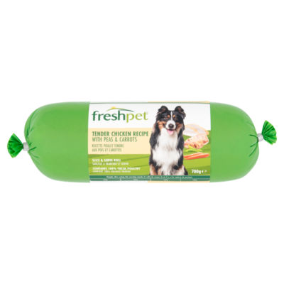 Freshpet dog roll tender chicken recipe with peas carrots