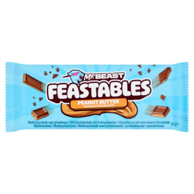 Feastables MrBeast Bar Deez Nuts Milk Chocolate with Peanut Butter 60g