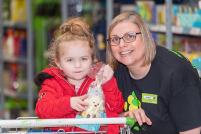 Ava Melrose with Andrea Logan at Asda Forfar