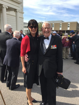 Katy Trapani from Asda Havant with veterans at events marking the anniversary of D-Day