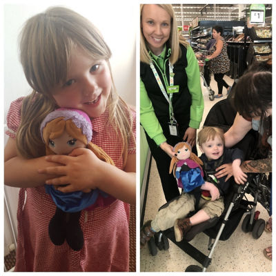 Colleagues at Asda Merthyr Tydfil reunited five-year-old Skyla with her favourite doll