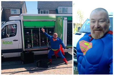 Superman delivers food and smiles | Asda Eastbourne