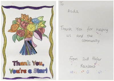 Rainbows' kind words | Asda Forfar