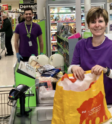 Turning tills purple to help elderly and vulnerable customers | Asda Frome