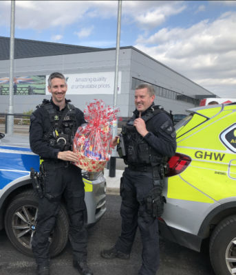 A helping hand from the police to deliver our care packages to NHS Nightingale!  | Asda Dagenham