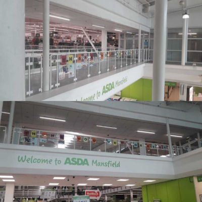 Our rainbow bridge in store to thank keyworkers for doing an amazing job. We are receiving pictures everyday so hopefully we will fill the whole bridge  | Asda Mansfield
